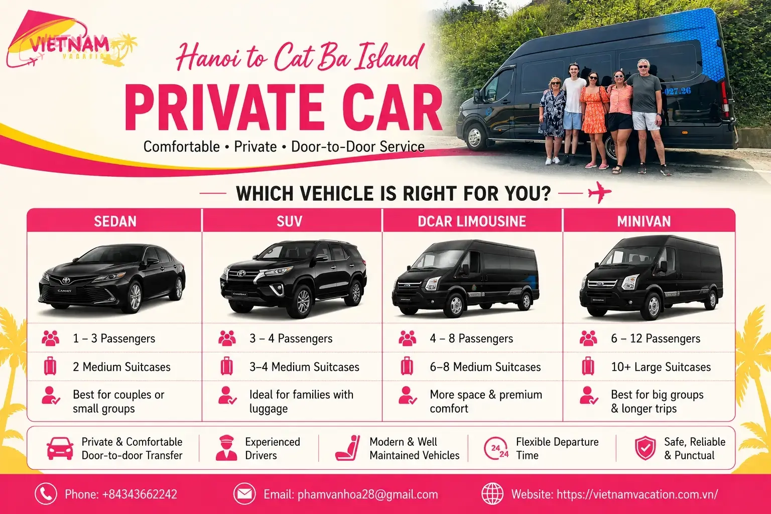 Hanoi-Cat Ba car fleet